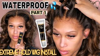  Extreme Hold... Pt.1 How To Glue Wig Down No Mess! Long Hold! Waterproof & Sweatproof Wig Install
