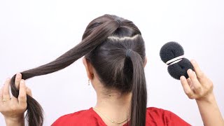 Beautiful Bun Hairstyle For Wedding | Easy Wedding Hairstyle With Saree | Self Hairstyle