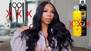 A Wig For The Girls That Hate: Wigs, Plucking, Gluing & Hair Spray! Easy/Beginner Wig Ft Unice Hair