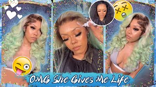 Viral Mint Green Wig! Flawless Install + Bouncy Curls Pop | #Ulahair 613 Wig Custom