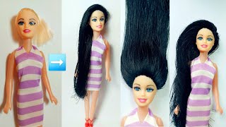 Diy Barbie Hair'S Rerooting/Barbie Doll'S Hairs From Silk Thread/Doll'S Hack