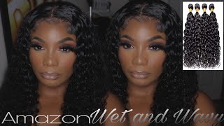I Bought 4 Bundles For $55 |Amazon Hair Review|Worst Reviewed Hair??|Wet And Wavy|Ladyingrid