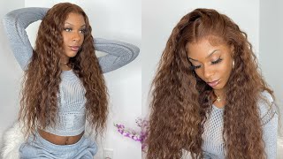 Lets Get Wavy   | Gorgeous Pre Colored Chest Nut Hd Lace Frontal Wig | Mega Look Hair