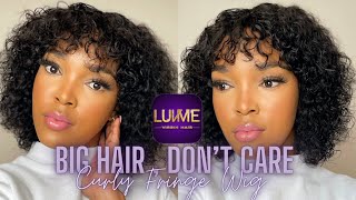 Super Easy Curly Wig With Bangs | Curly Fringe Wig | Wig Review + Styling | Luvme Hair #Luvmehair