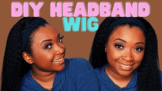 How To Make A Headband Wig Tutorial/Kinky Straight