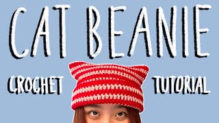 Cat Ear Beanie Crochet Tutorial | For Beginners!
