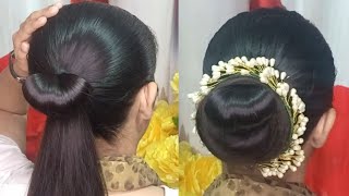 Beautiful Juda For Wedding! Simple Juda Hairstyle For Saree W Rubberband! Hairstyles For Long Hair