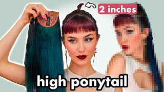 Styling My 2 Inch Long Hair Into A 20 Inch Ponytail