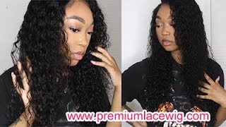 Premiumlacewig Brazilian Hair Water Wave Glueless Full Lace Wig Review Pre Plucked Hairline