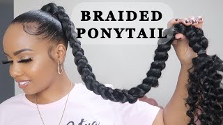 How To: Sleek Braided Ponytail With Curls || Beginner Friendly