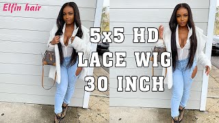 Lace Where?? Hd Lace Closure Wig 30Inch Review From @Steph T| Elfin Hair