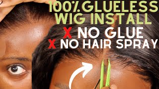 100% Glueless Wig Install | Quick And Easy Beginner Friendly | No Glue/Spray Needed Ft Omgqueen Hair
