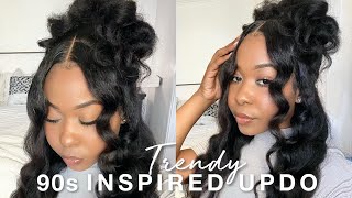 90'S Inspired Updo Hairstyle Using A Natural Kinky Straight Wig Ft. Unice Hair
