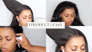 Completely Glueless Wig Install With One Product! Extremely Melted | Beginner Friendly | No Mess