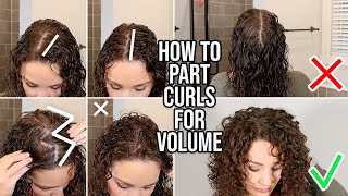 How To Part Curly Hair For Volume & Scalp Coverage 4 Ways | Parts For Low-Density Hair