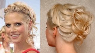 Prom Hairstyle For Medium Long Hair Curly Updo Heidi Klum Hochsteckfrisuren Fur Mittel Lange Haare