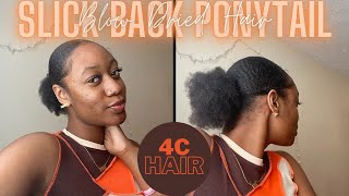 Slick Back Ponytail On Natural 4C Hair