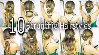  Scrunchie Hairstyles You Can Do !! Easy Long & Medium Hairstyles Ft Mommesilk