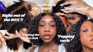 Straight Out The Box Easy Install!! Perfect Curly Bob For Spring   3A/3B Curly Edges | Omgherhair
