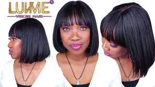 Affordable Realistic Human Hair Bang Wig Yaki Straight Wig With Bangs | Luvme Hair