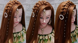 Open Hairstyle For Wedding Party With Lehenga|Reception Look Hairstyle|Front Variation|Lk Hairstyle