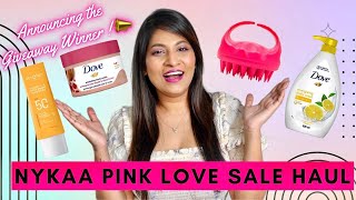 Nykaa Pink Love Sale 2023 | Announcing The Giveaway Winner  | Nykaa Haul | Skincare, Haircare