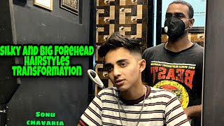 Silky And Big Forehead Hairstyle|| Right Choice Unisex Salon||Smooth And Sticky Hair Transformation