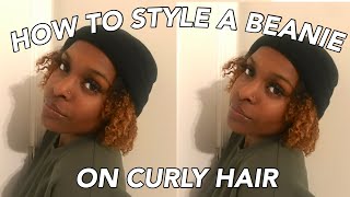 How To Style A Beanie On Curly Hair *Medium Length* | Four Ways To Wear A Beanie | Type 4 Hair