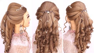 Sangeet Hairstyles L Curly Hairstyles L Bridal Hairstyles Kashee'S L Half Up Half Down L Hairst