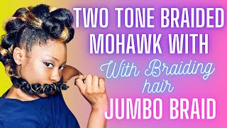 Two Tone Braided Mohawk With Kanekalon Hair (Jumbo Braid)