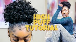 High Puff Tutorial On Natural Hair | Drawstring Ponytail