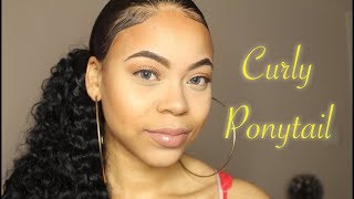 Straight To Curly| Draw String Ponytail