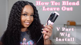 Step By Step Curly V-Part Wig Install With Leave Out || Beginner Friendly || Ft. Beauty Forever