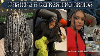 How I Wash, Refresh  & Taking Down My Knotless Braids Without Tangling Or Excessive Hair Loss