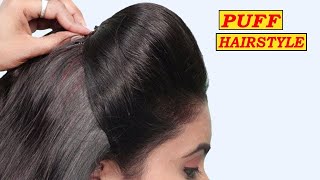 Front Puff Hairstyle For Medium Hair | Easy Hairstyle For Wedding | Hairstyle Girl