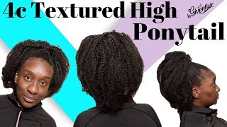 High Ponytail With Extensions On 4C Natural Hair | Easy Protective Styles