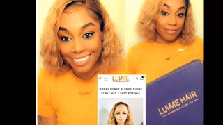 Luvme Hair - Ombre Honey Blonde Short Curly Wig T Part Bob Wig