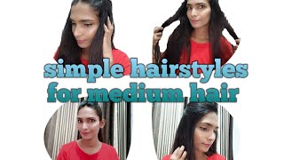Hairstyle For Medium Length Hair/Hairstyle For College Girls #Youtube #Hairstyle