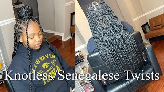 How To: Knotless Twists | Senegalese Twists + How To Add Hair
