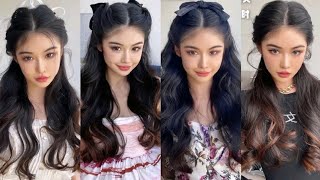 Quick & Easy Half Updo Hairstyle Tutorial  Korean Style For Girls