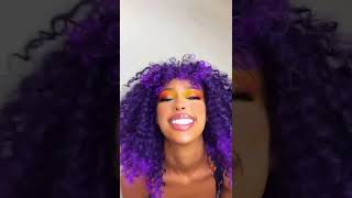 Dress Change More Attractive With Annivia Short Bob Ombre Purple Color Curly  Hair Wigs With Bangs