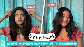 Big Voluminous Hair Using Just A Straightener! - 5 Min Hack | Sakshi Shrivas
