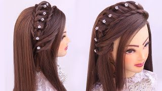 New Open Hairstyle For Girls L Perfect Puff Hairstyle L Wedding Hairstyles Kashees L Engagement Look