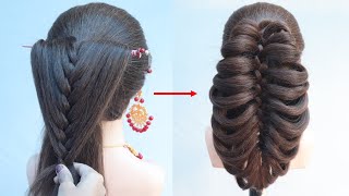 Modern Hairstyle For Saree | Easy Hairstyle With Trick