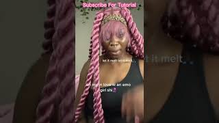 How To: Braided Lace Wig Install Tutorial? Pink Color Twisted Knotless Braids #Elfinhair #Viral