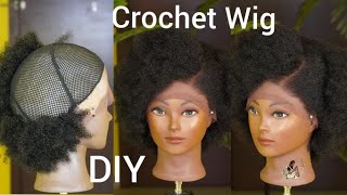 How To T-Part Lace Frontal Crochet Wig Using Marley Kinky Hair | Realistic Hairline
