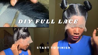 How To: Diy Ventilate Full Lace Wig Using Diagonal Method With Braid Extensions|Beginners Friendly|