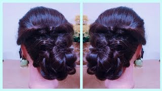 Beautiful Messy Low Down Bun Hairstyle For Wedding // Wedding Bun For Lehnga #Hairstyle #Bun #Messy