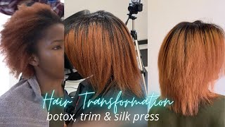 Botox, Trim & Silk Press On 4C Hair