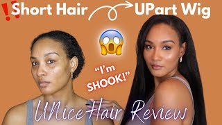  Blending My Short Hair Into This Upart Wig! Unice Brazilian Hair Kinky Straight Upart Wig Review